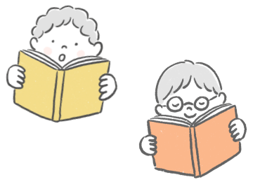 Illustration of children reading a book
