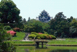 岡山城と後楽園の写真