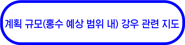 계획 규모(홍수 예상 범위 내) 강우 관련 지도