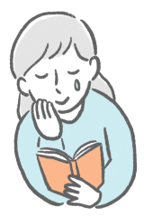 Illustration of a sister reading a book with tears in her eyes