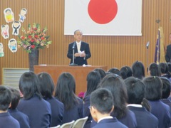 中山小学校卒業式の様子