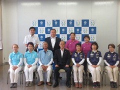 「第30回日本ペタンク選手権大会」「第28回全国健康福祉祭やまぐち大会　ペタンク交流大会」に出場する選手・関係者の表敬