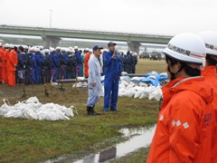 岡山市水防訓練の様子