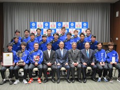 パナソニック岡山サッカー部選手・関係者　来訪の様子