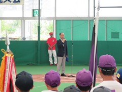 挨拶を行う大森雅夫岡山市長