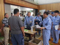 平成30年7月豪雨による災害に係る政府調査団　被災地視察の様子