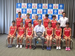 「第34回全国小学生陸上競技交流大会」に出場する選手・関係者　来訪の様子