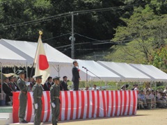 三軒屋駐屯地創立59周年記念行事　記念式典の様子