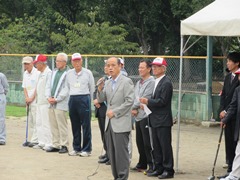 第5回　南区老人クラブ連合会　健幸づくりグラウンド・ゴルフ大会　開会式の様子