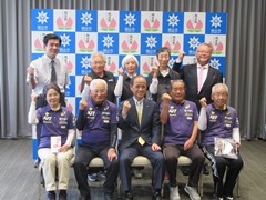 「第33回日本ペタンク選手権大会」「第31回全国健康福祉祭とやま大会ペタンク交流大会」に出場する選手・関係者　来訪の様子