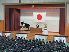 岡山市立中学校卒業式の様子