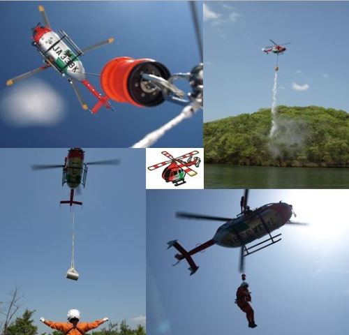 消防ヘリコプターの様々な活動