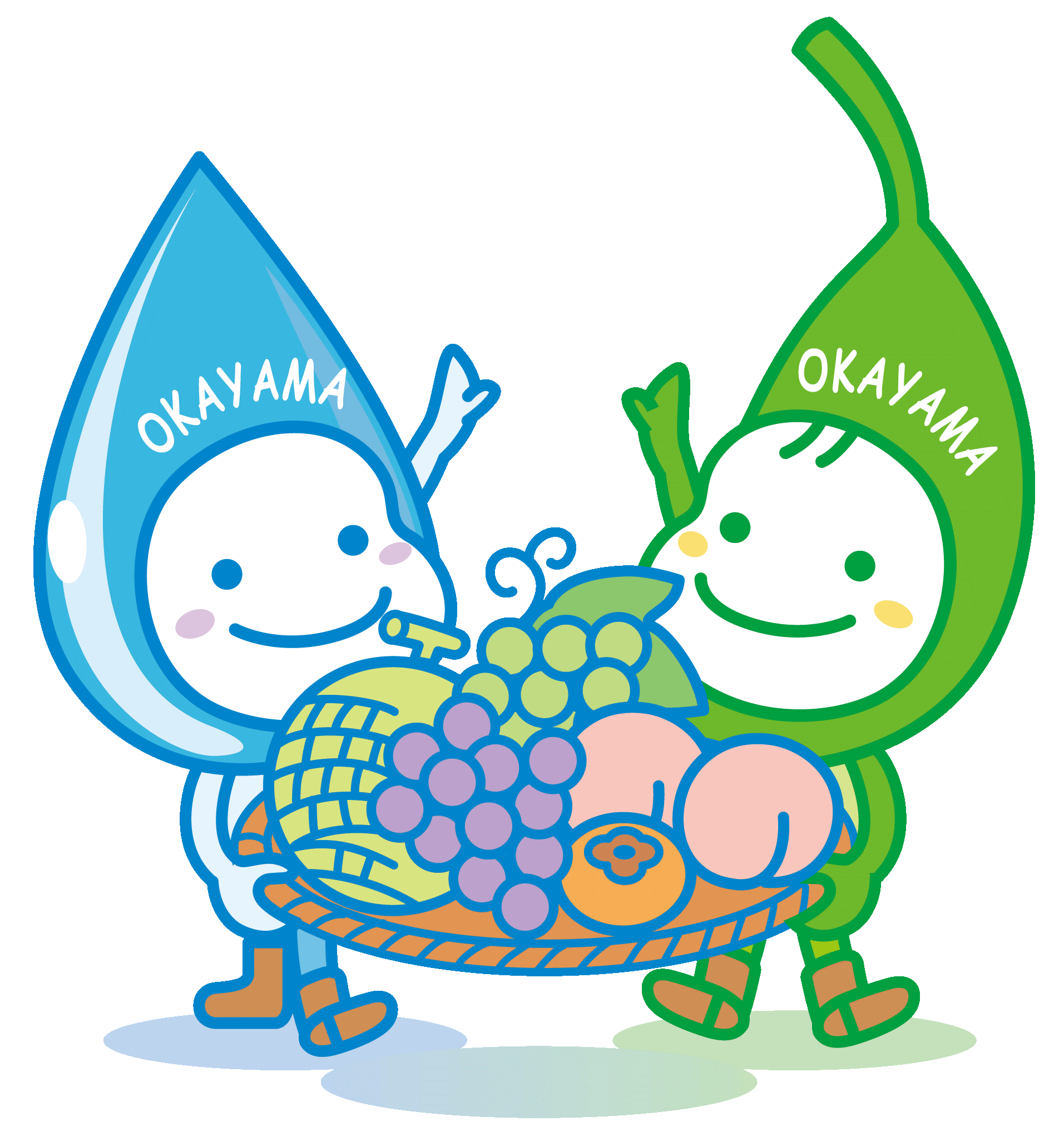 果物を持つ岡山市イメージキャラクター