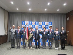 岡山県立岡山工業高等学校弓道部　来訪の様子