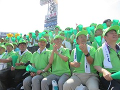 第101回全国高等学校野球選手権大会　岡山学芸館(岡山)×広島商(広島)　応援観戦の様子