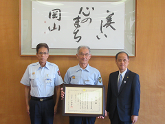 岡山市消防団　安富正史団長　来訪の様子