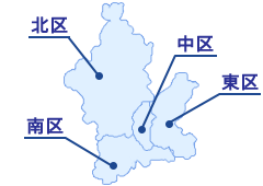 岡山市の地図