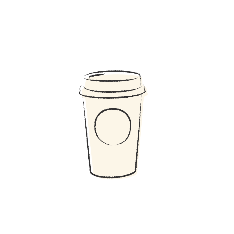 コーヒーのテイクアウトカップのイラスト