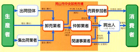 流通のしくみの概略図