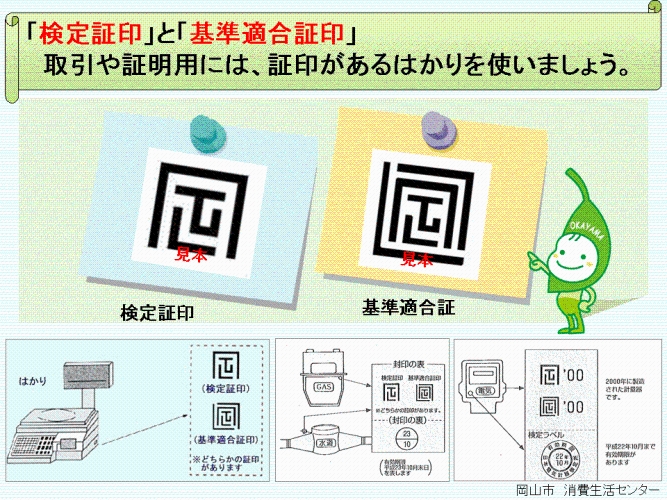 検定証印と基準適合証印見本