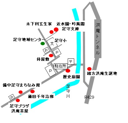 まちなみ保存地区の地図