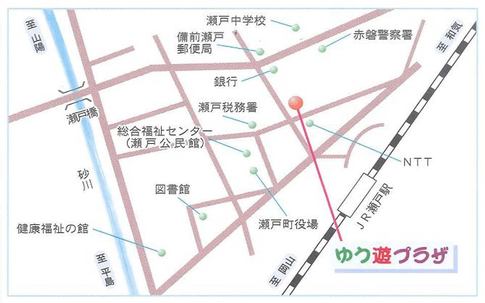 ゆう遊プラザまでの地図