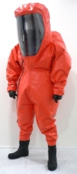 陽圧式化学防護服の写真