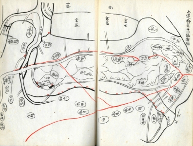 撮要録　巻七より「上道郡荒手川筋絵図」の写真