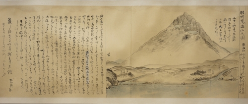 （展示品4）「東都以東十五勝図」から、「羽州鳥海山乃略図」の画像