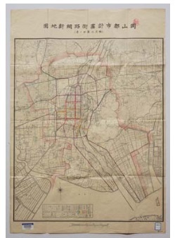 「岡山都市計画図（街路網地域）」　昭和2年 の画像