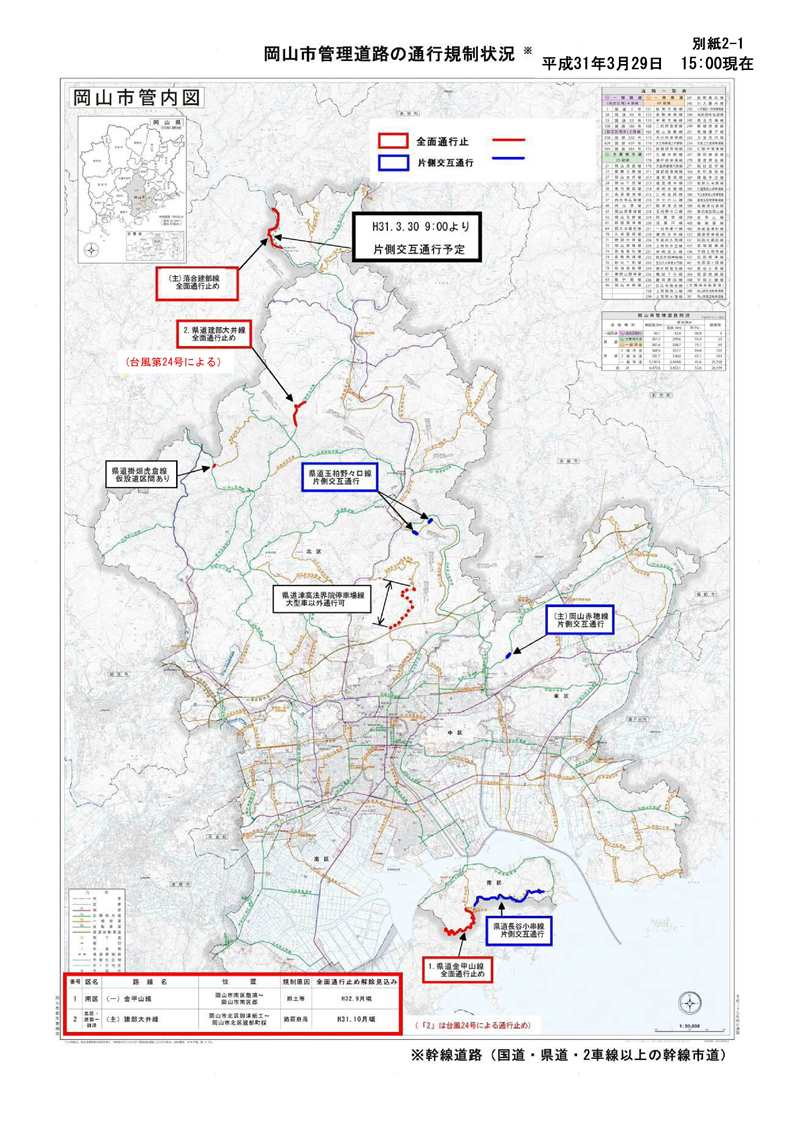 通行規制位置図