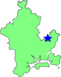 地図（江西学区の位置）