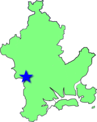 地図（鯉山学区の位置）