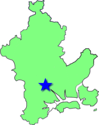 地図（鹿田学区の位置）