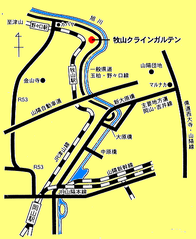 牧山クラインガルテンの地図