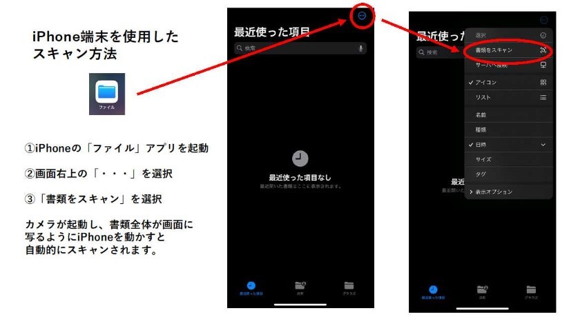 iPhoneで書類を撮影する場合