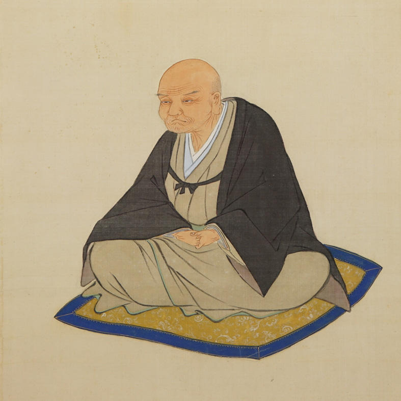 河本一居の肖像画（寛政2年に孫の一阿が描かせたもの）の部分の画像