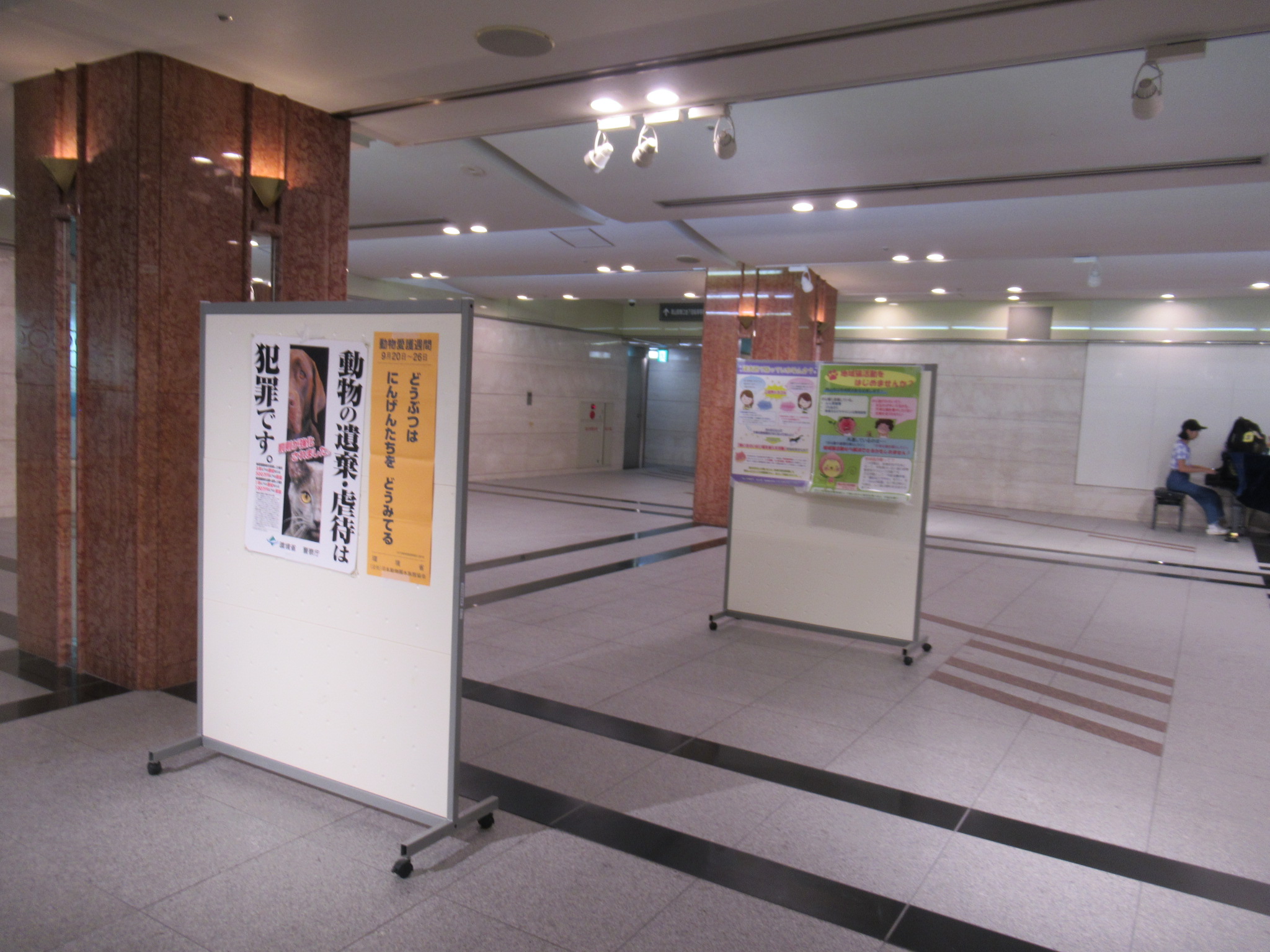 エキチカひろばの動物愛護パネル展の画像