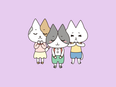 3匹の猫の絵