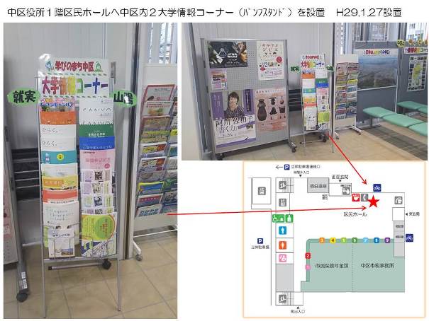 中区役所庁舎内大学情報コーナー画像