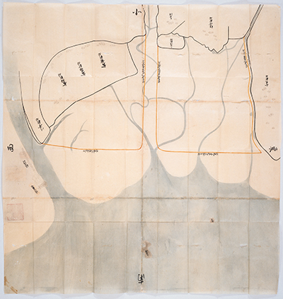 備前国上道郡沖新田略図