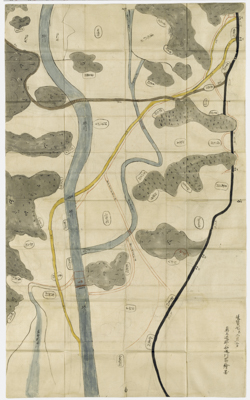 奥上道郡船通川筋ノ絵図