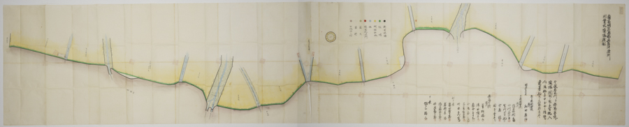 備前国児島郡興除沖附洲開墾地境堺絵図