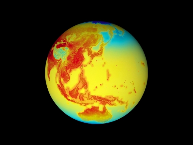 温暖化が進む地球の画像