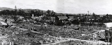 岡山空襲の様子（岡山空襲展示室提供）の写真