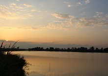 阿部池からの夕日