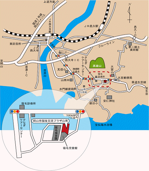 福祉交流プラザ山南の周辺図