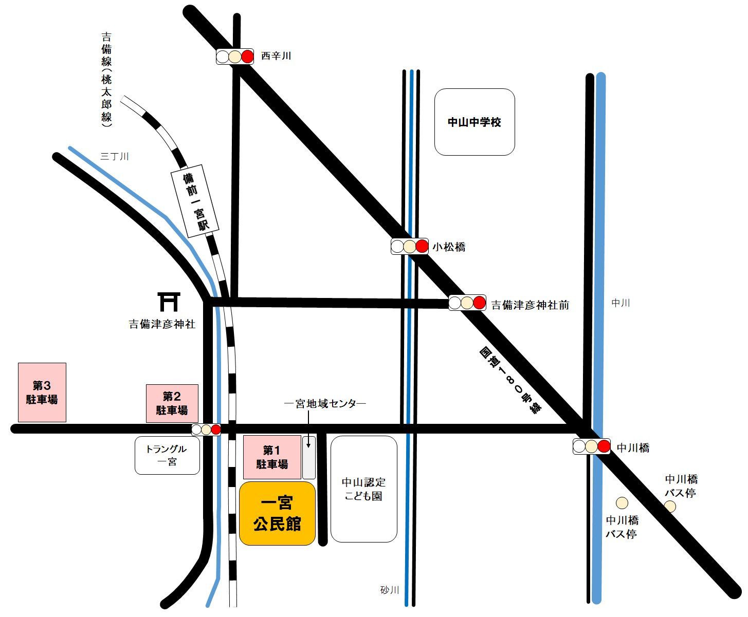 一宮公民館周辺地図です。