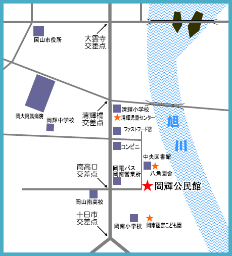 岡輝公民館の周辺地図