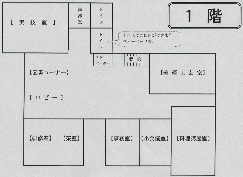 富山公民館1階平面図